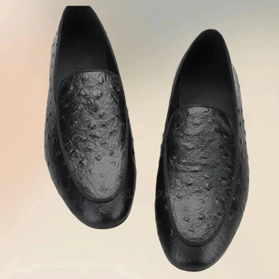 Schwarz Weiß Strauß Muster Männer Müßiggänger Mode Slip Auf Männer Casual Schuhe Luxuriöse Handgemachte Party Bankett Büro Männer Kleid Schuhe