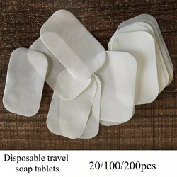 20/100/200pcs Portable Bath Hand Washing Slice Sheets Outdoor Travel Scented Foaming Soap Paper Bath Clean Soap Tablets