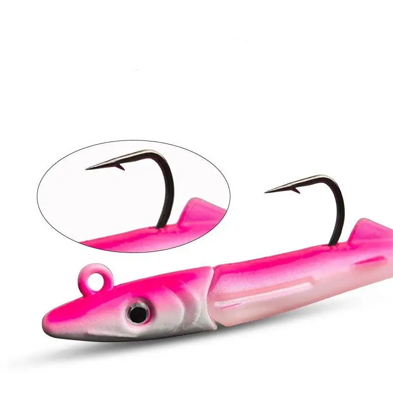 B*4 color 1PC  Hybrid Soft Lure Hook Sandeel Soft Pike Lure Artificial Metal Jig Trolling Bait 8.5g Realistic Eel Lure - view 4