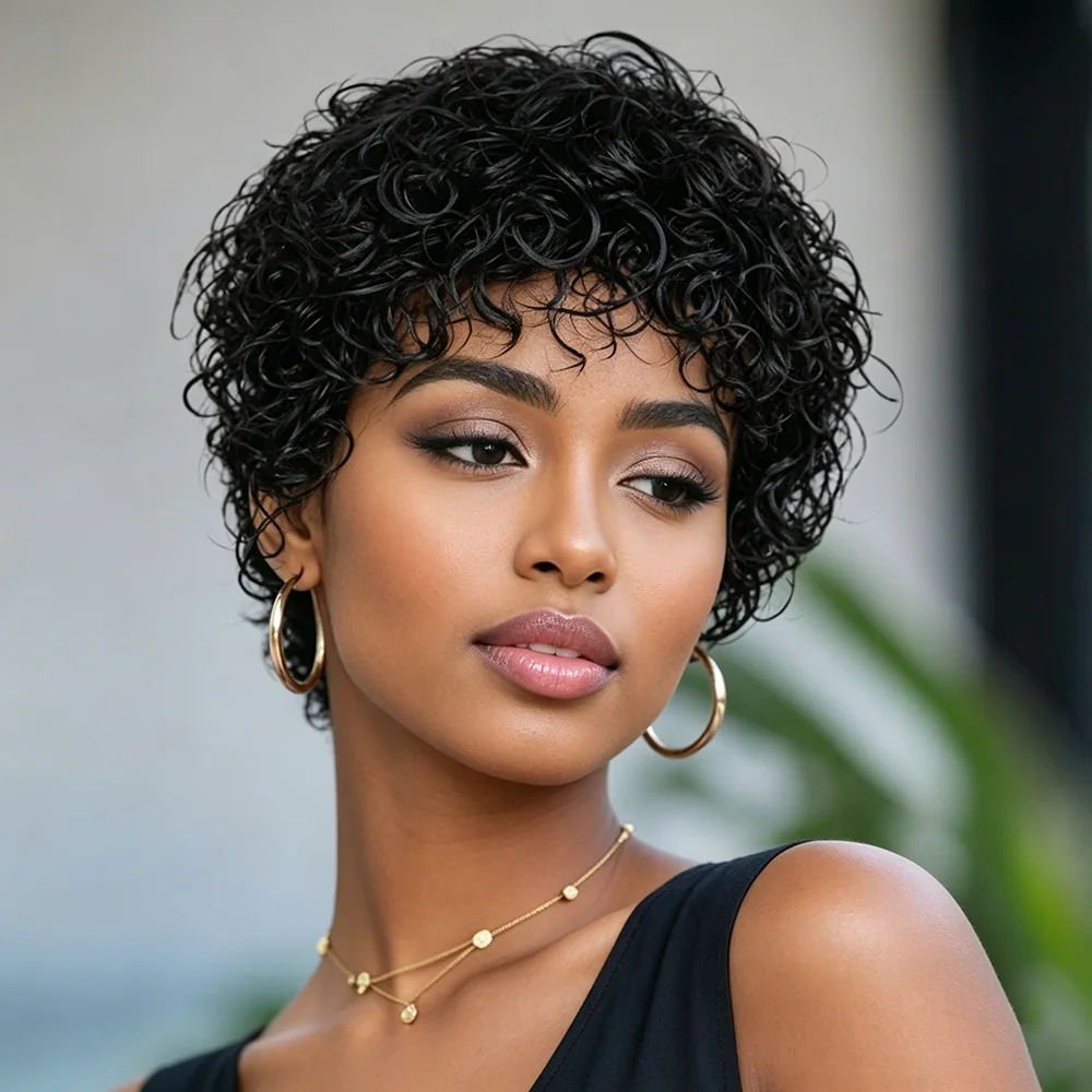parrucca-afro-ricci-corta-nera-in-capelli-umani-densita-180-realizzata-a-macchina-con-frangia-cappuccio-traspirante-regolabile-per-uso-quotidiano-femminile