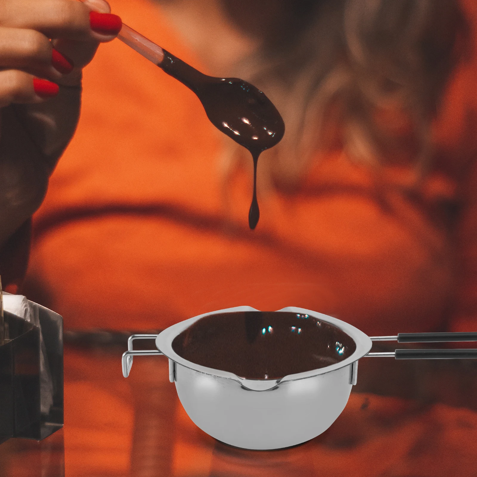 

1Pcs Stainless Steel Melting Pot Hollow Handle Space Saving Butter Cheese Chocolate Candy Warmer Kitchen Utensil