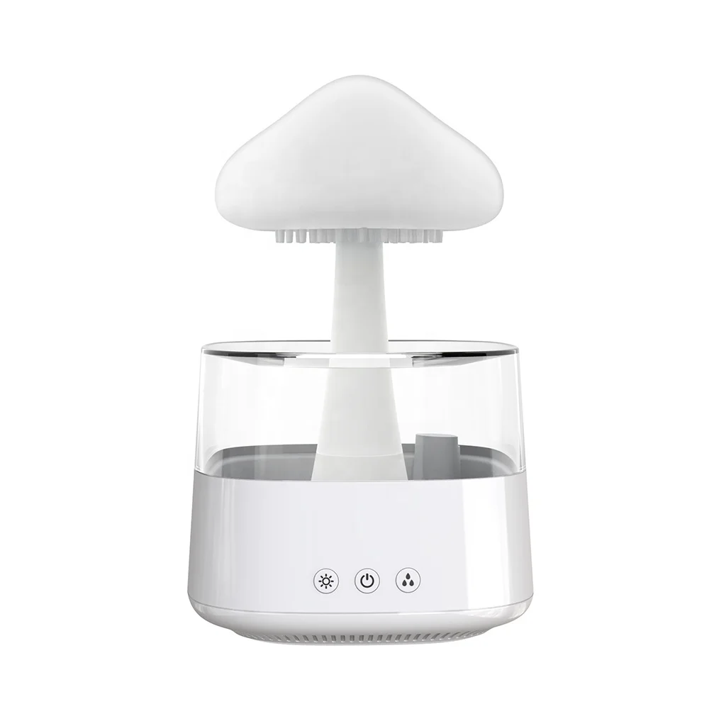 White Noise Air Humidifier Household Car Office Raindrops Aroma Diffuser Low Noise Mushroom Cloud Rain Humidifier