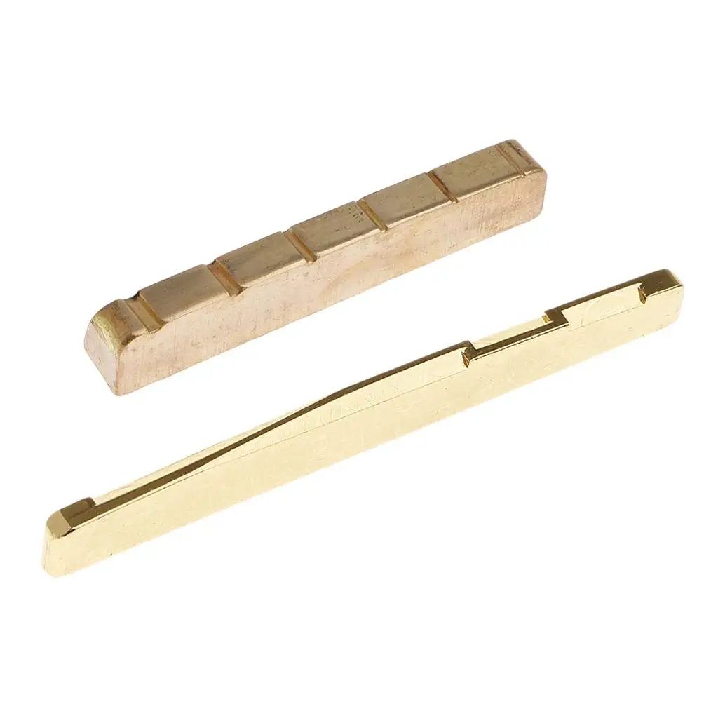 6-string Brass Guitar Saddle Nut Slotted Acoustic Bridge Component Parts for Classic Guitar Accessory