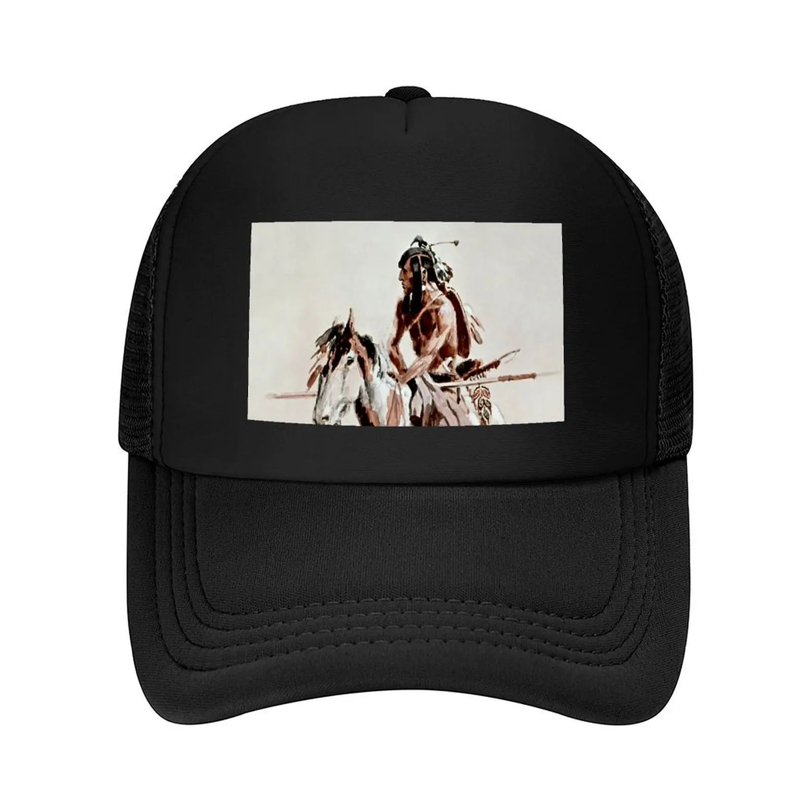 

“Powderface” Western Art by Charles M Russell Baseball Cap Mountaineering winter hats for men Hat Beach Men Hats Women's