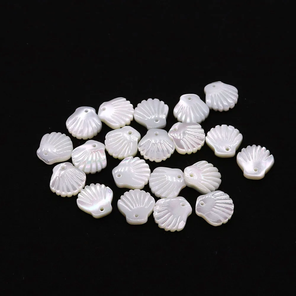 1pc Exquisite Natural White Shell Perforated Beads Pearl Mother Beach Scallop Jewelry DIY Handmade Necklace Earring Accessories