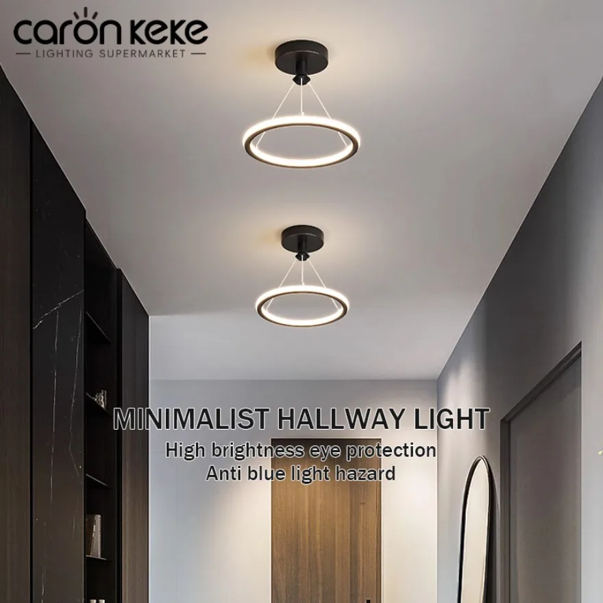 

Nordic Circular Pendant Lamp Modern LED Chandelier Light Living Room Bedroom Corridor Staircase Aisle Decorative Droplight Light