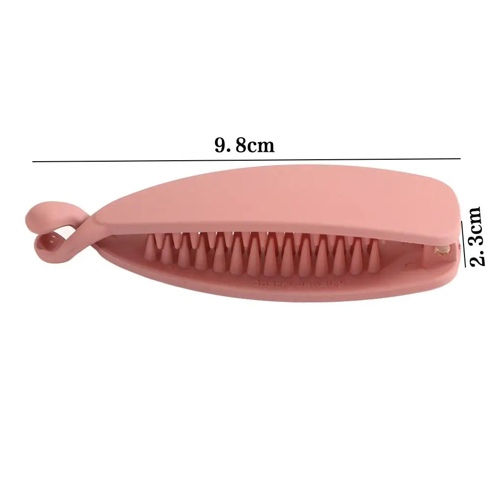 Hadiah Aksesoris Rambut Wanita Warna Solid Cakar Rambut Ekor Kuda Klip Rambut Klip Pisang