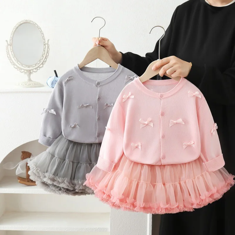 Girls Dress Clothes Sets Summer Children Sun-proof Clothing Thin Coats Skirts 2pcs Princess Suit For Baby Party Outfits Kids 6Y