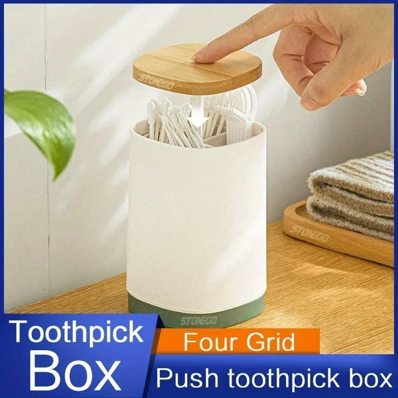 Toothpick Box Semi-automatic Toothpick Holder Home Personalized Creative Cotton Swab Toothpick Box Storage Box