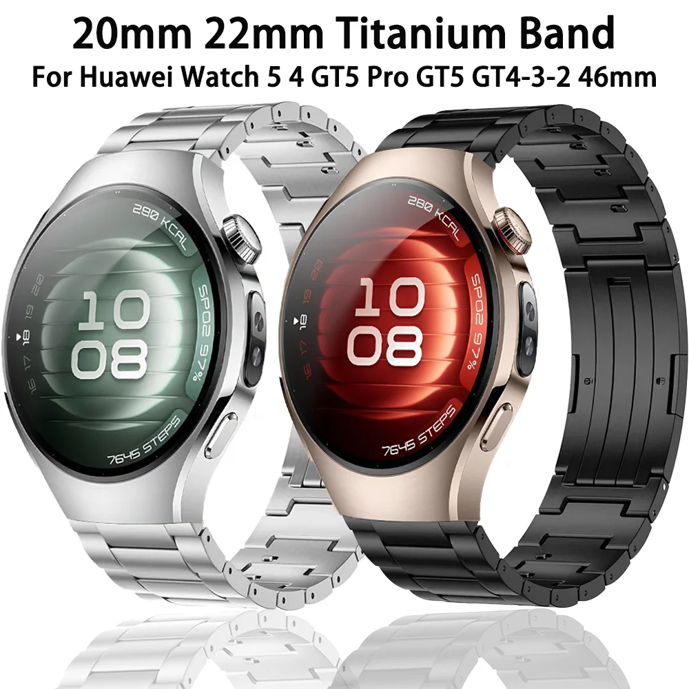 

Титановый ремешок 20/22 мм для Huawei Watch GT6 GT5-4-3 46 мм, быстросъемный браслет Huawei Watch 5 4 GT6 Pro GT5 Pro, 46 мм, ремень