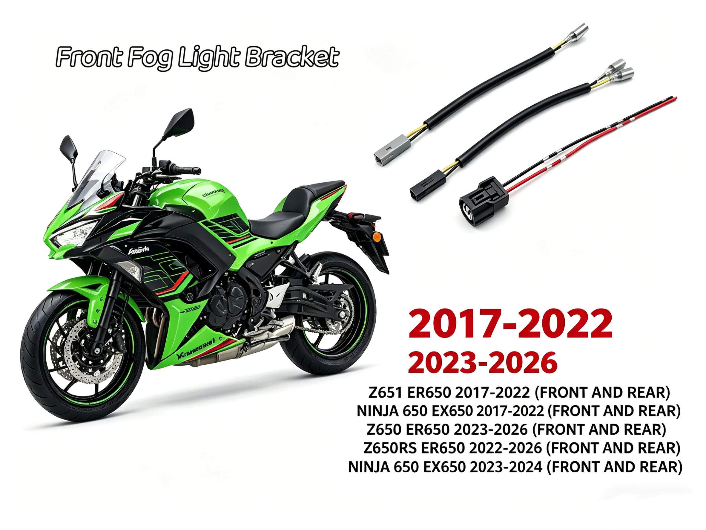 

Motorcycle Turn Signal Adapter Plug For Kawasaki NINJA 650 Z650 EX650 ER650 2017-2026 Indicator Light Wiring Connector Wire Lead