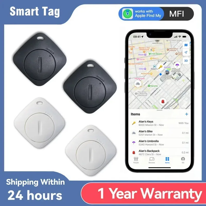 AiYaTo Bluetooth Key Finder work with Apple Find My Global Network Smart AirTag Tracker for IOS System Item Locator for Bags