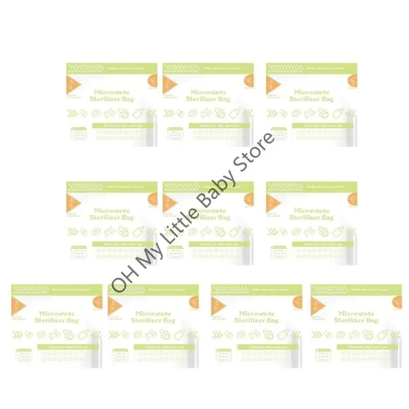 M76C Набор из 10 многоразовых пакетов для стерилизации, 20 раз/пакет для детских бутылочек в микроволновой печи