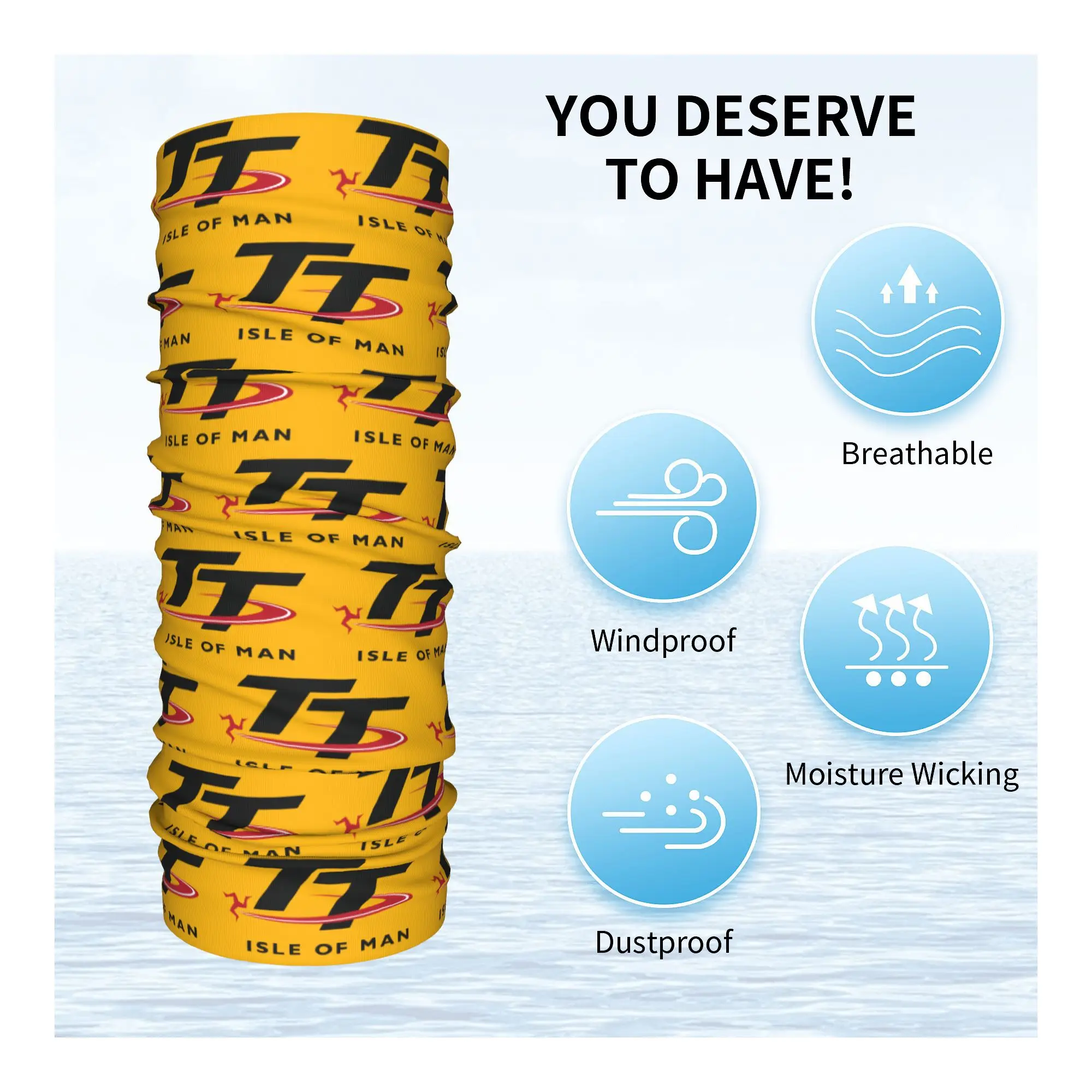 Personalizado ilha de homem tt corridas bandana pescoço gaiter para esqui ciclismo feminino masculino envoltório cachecol motocicleta esporte bandana mais quente