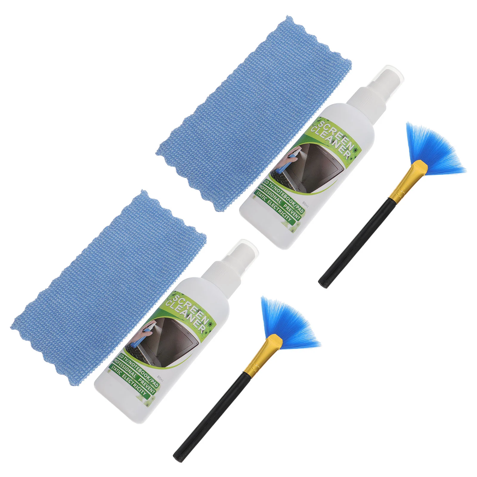 2 Sets CD Cleaning Kit Brush Turntable Detergent Dust Remover Vinyl Record Polyester