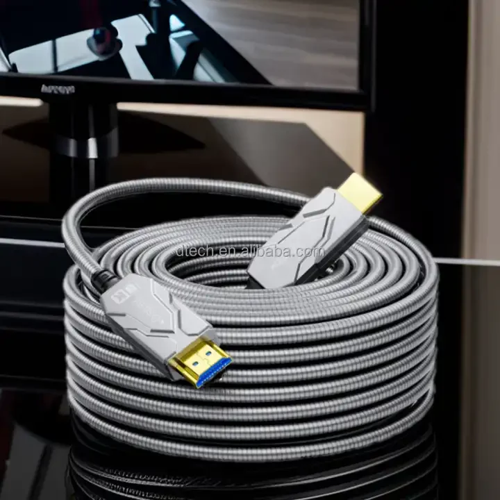 Hot Selling 2.1 Version Gold Plated HDMI-HDMI Video Optical Fiber AOC HDMI Cable 15 Meters
