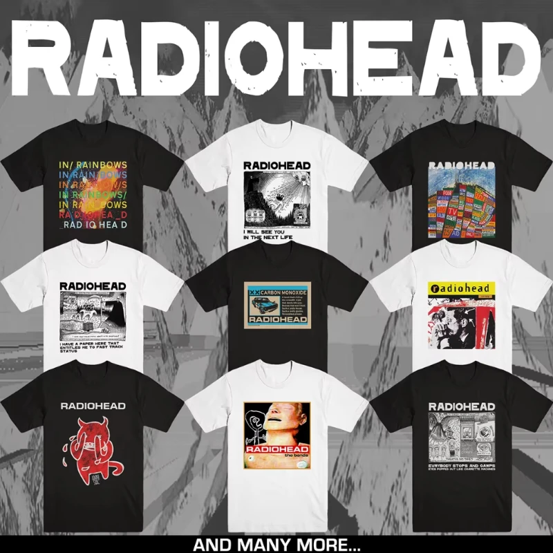 

Футболка RADIOHEAD, альтернативная футболка в стиле рок, панк, американский хип-хоп, с коротким рукавом, мужской и женский хлопковый летний топ с круглым вырезом