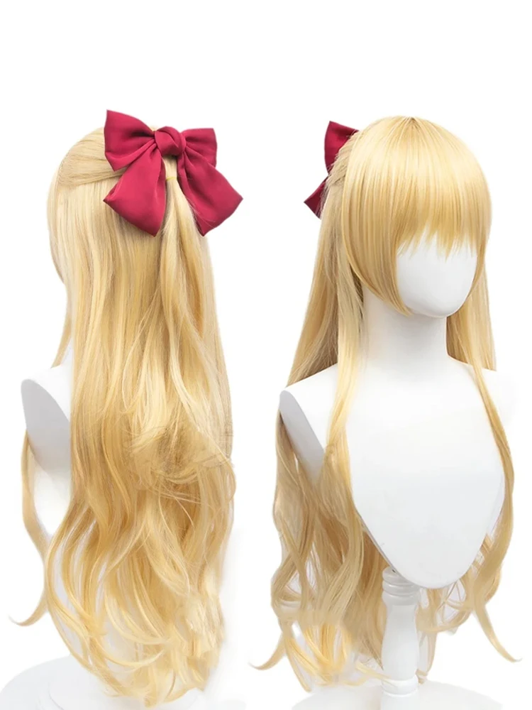 

Парик COS в стиле головы, желтые вьющиеся волосы, модный европейский и американский парик, парик из синтетического волокна