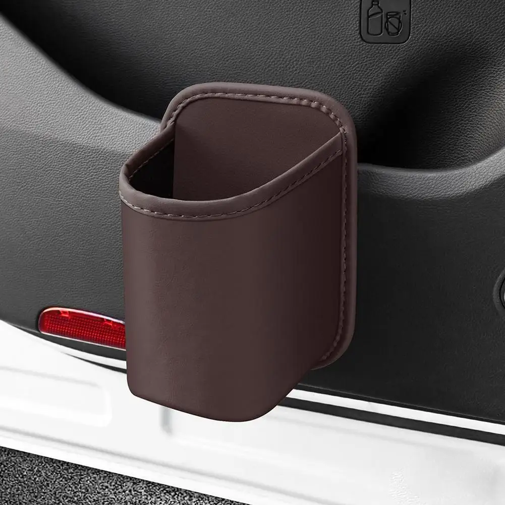 Car Door Side Storage Bag PU Leather Phone Holder Pocket Multifunctional Vehicle Small Things Storage Bag Car Gadget Universal