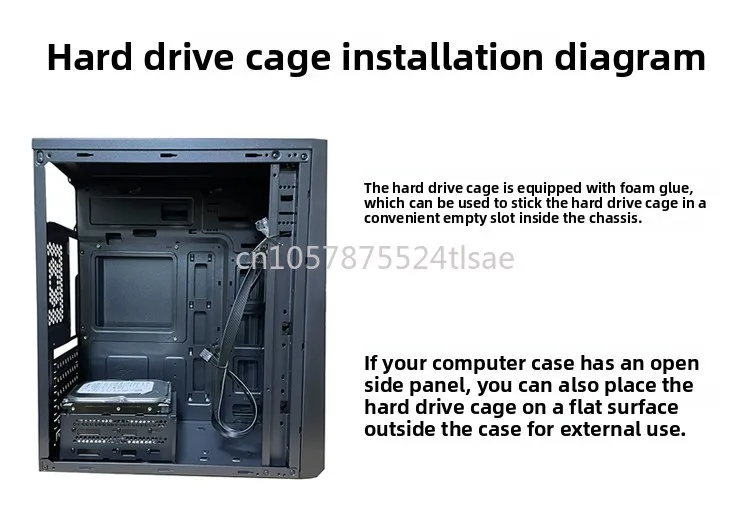 2 3 4 5 8-tier Hard Drive Bracket 3.5-inch Mechanical Hard Drive Cage Non-removable SSD Bays