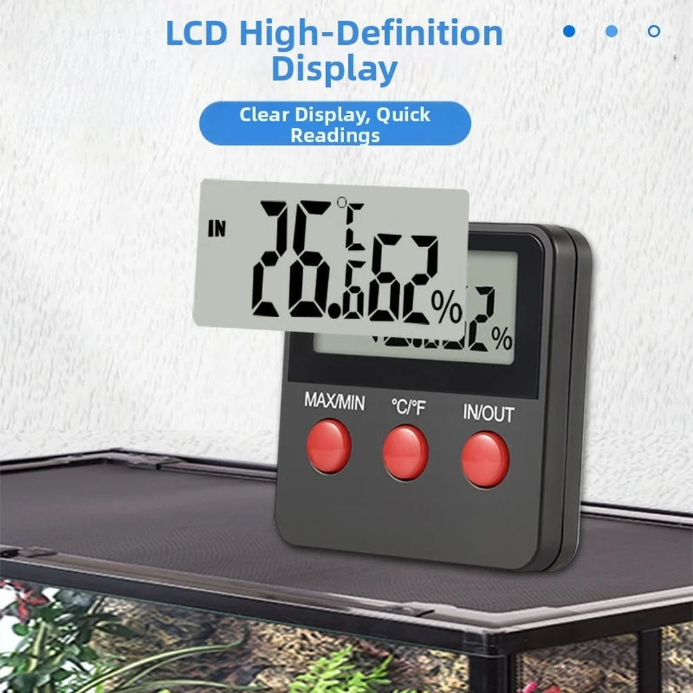 Digital Hygrometer Thermometer For Reptiles Pets Egg Incubator LCD Display DTH74 Electronic Temperature Humidity Meter