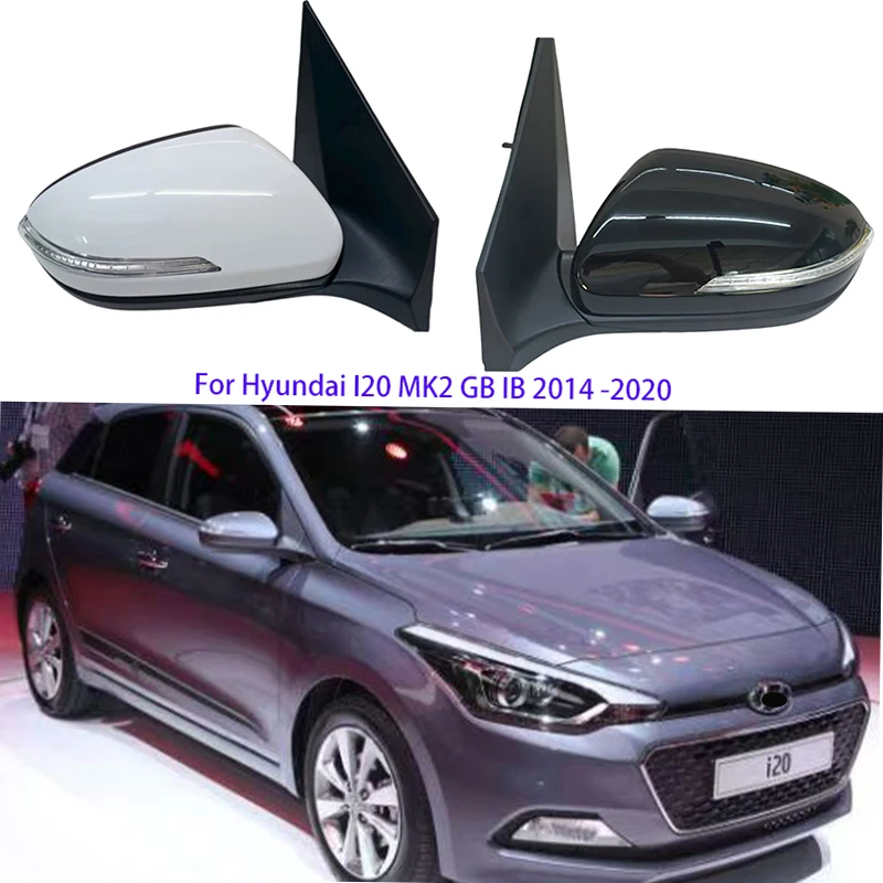For Hyundai I20 MK2 GB IB 2014-2020 Car Accessories 5/6 Wire Electric Heating Rearview Mirror Assembly