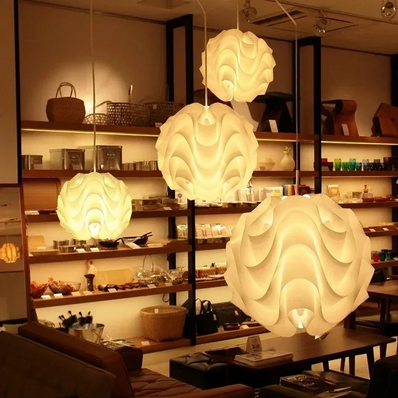 ضوء قلادة أكريليك بسيط على شكل موجة مع مقبس E27 مثالي لغرف النوم #3