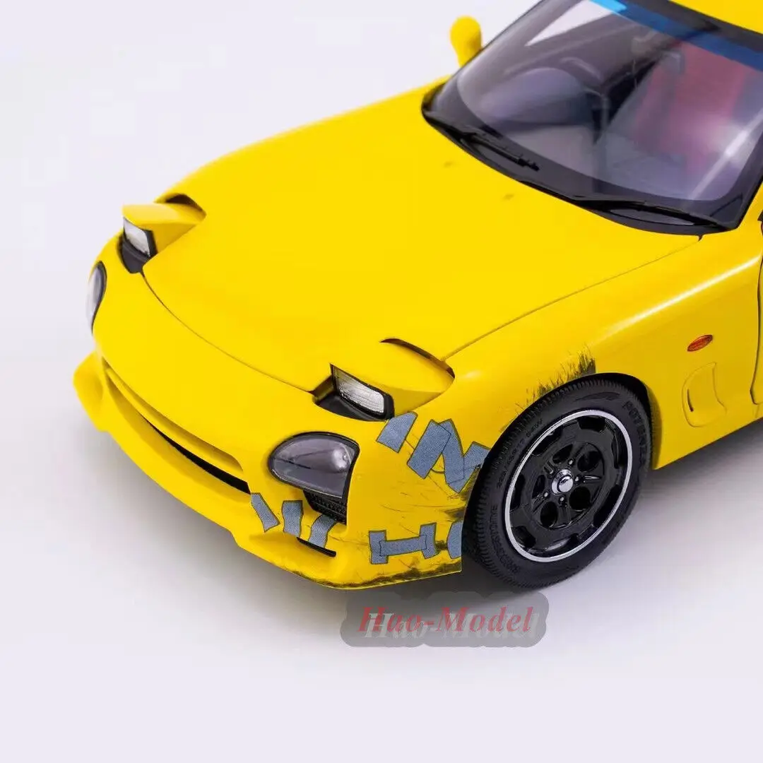 POLAR MASTER 1/18 For Mazda RX7 SPEED Alloy Diecast Car Model Simulation Toys Boys Birthday Gifts Hobby Display Ornaments Yellow