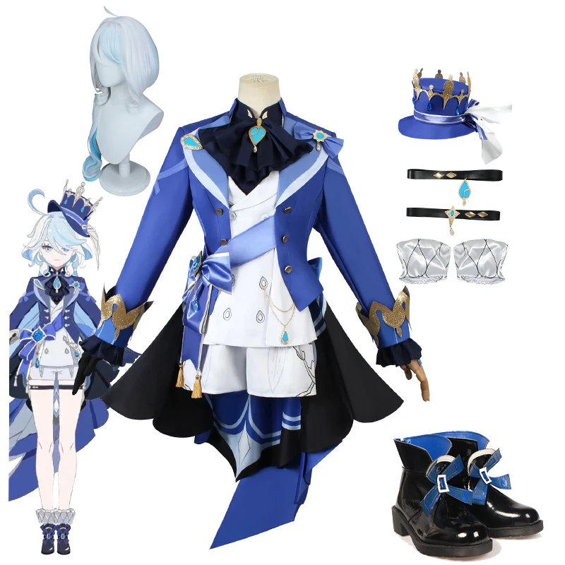 

Fontaine Furina Focalors Cosplay Costume Costume Impact Furina Cosplay Costume Dress Hat Shoe Uniform Focalors Wig