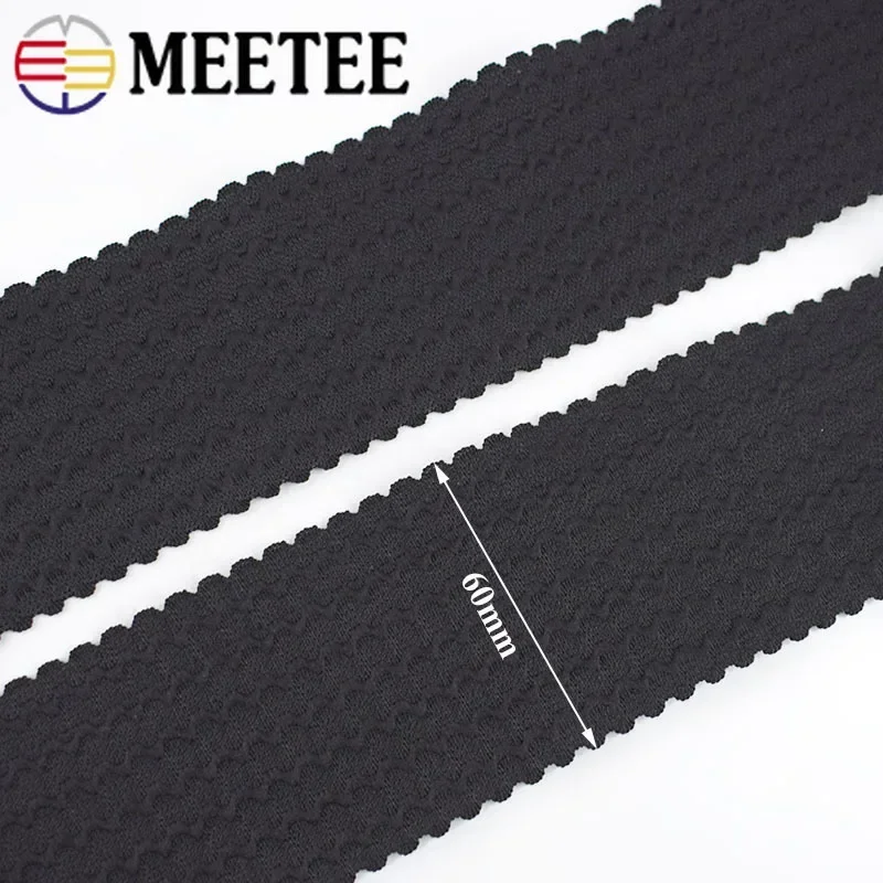 Meetee 2/5/10M 40-70mm Width Elastic Bands Skirt Trousers Waistband Rubber Ribbon Webbing DIY Clothes Belt Sewing Accessories