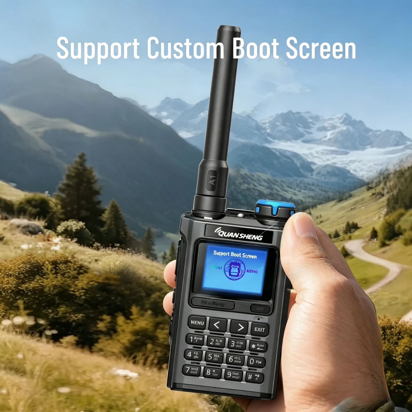 QUANSHENG K1 Multi-Band Walkie Talkie Air Band Aviation Receive Wireless Copy One Key Freq Match Type-C NOAA Two Way Radio