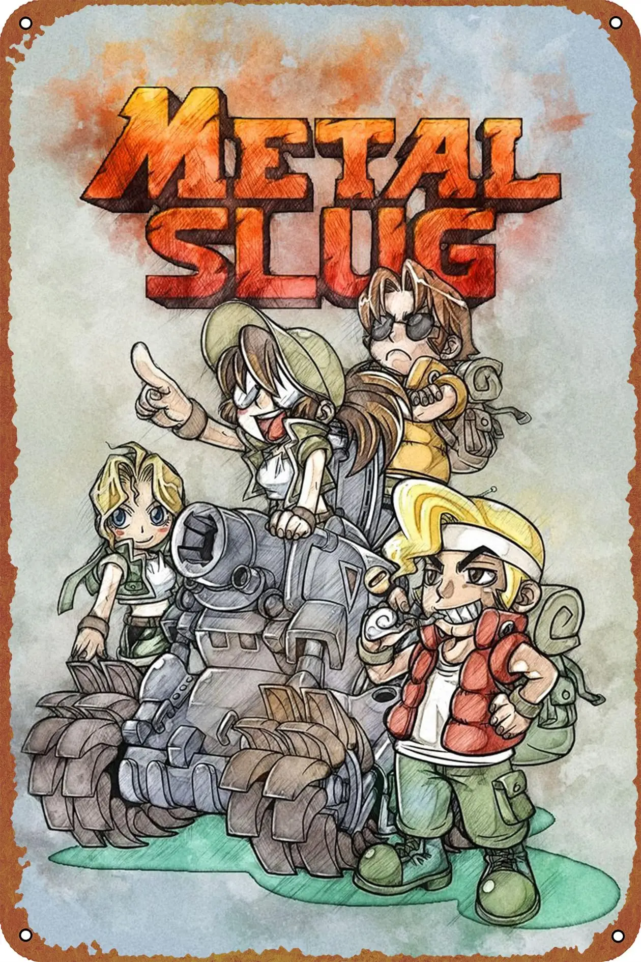 1PCS,Metal Slug Poster Video Game Tin Metal Sign Vintage Wall Plaque Decor