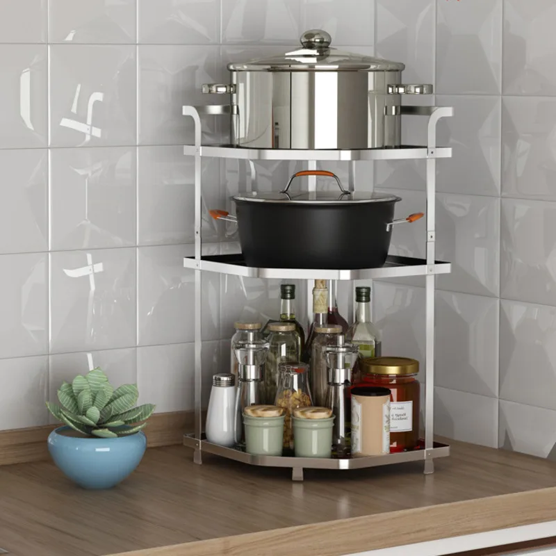 

Multifunctional Kitchen Accessories Multi-layer Corner Storage Organizer Bold Thick Spice Rack Practical And Beautiful Dish Rack