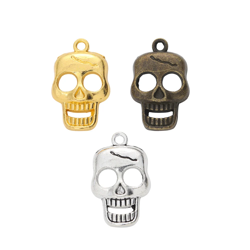 22pieces (skull) vintage zinc alloy charm metal pendant DIY jewelry discovery making accessories 2450