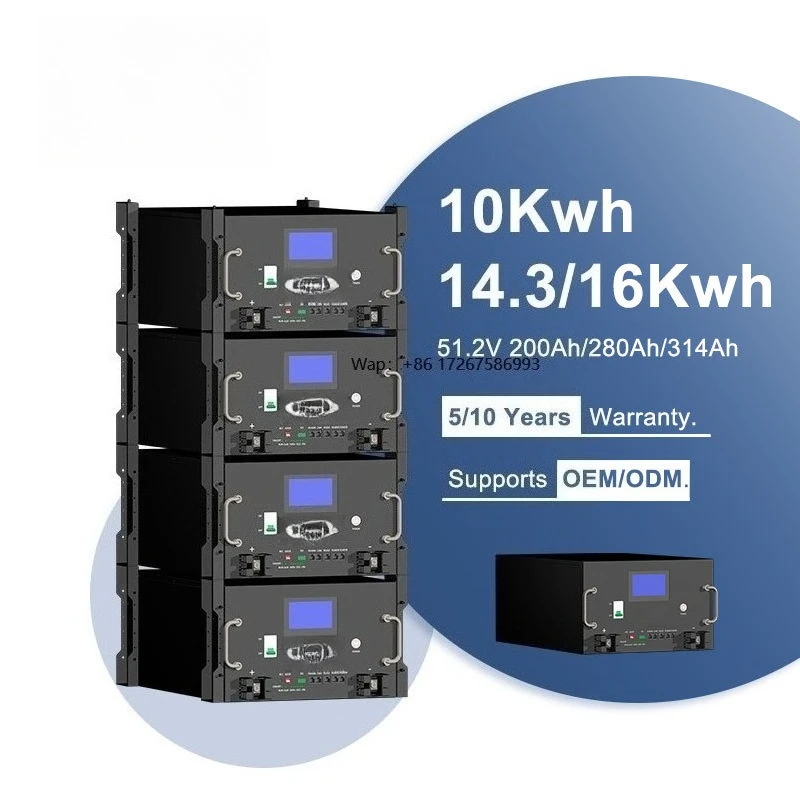 Solar Lithium Ion Inverter and Battery Pack 48V 10Kwh 16Kwh 10Kw 20Kw 50Kw 15 Kva 8000 Cycle Green Power Supply for Home