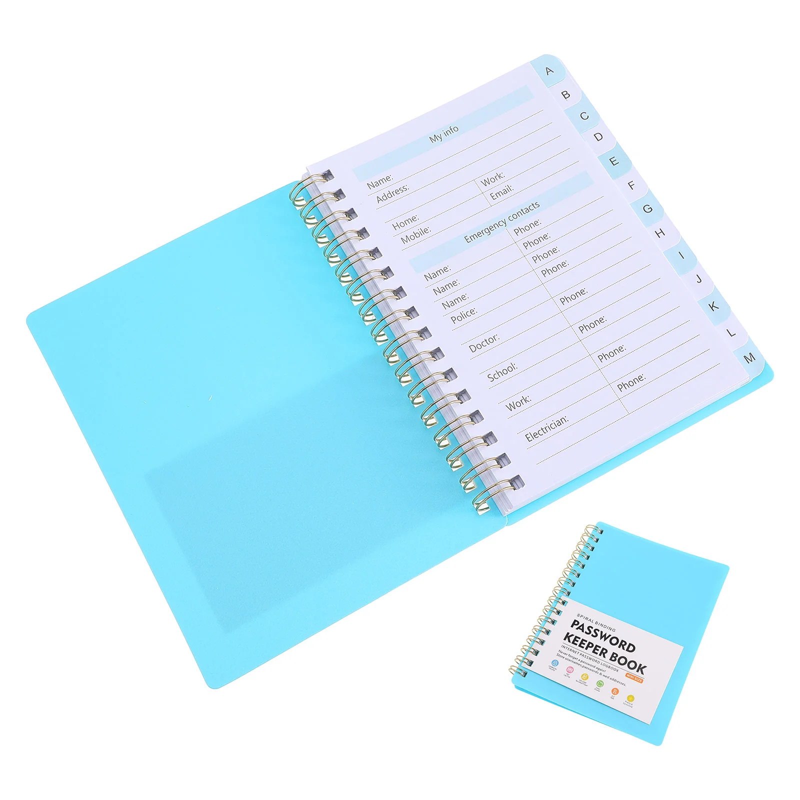 

Scrapbook Password Keeper Small Passwords Letter Notebook with Tabs Sky- Shopping