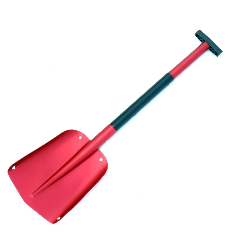 Pá de neve de emergência automática com alça extensível leve de alumínio para carro, acampamento ao ar livre, jardim, 63-82cm