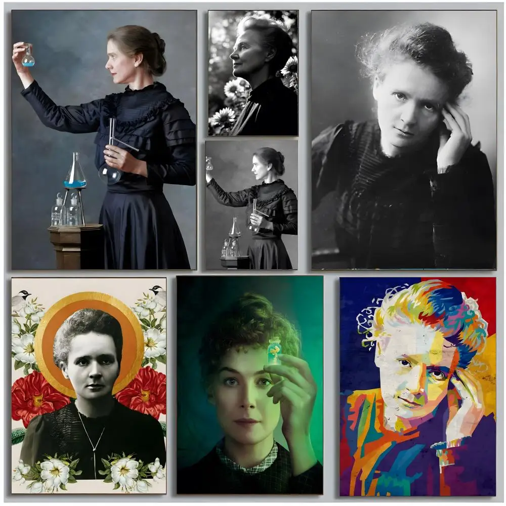 historic female scientist legend M-Marie Curie Poster Modern Wall Art Bedroom Living Room Print Unframed
