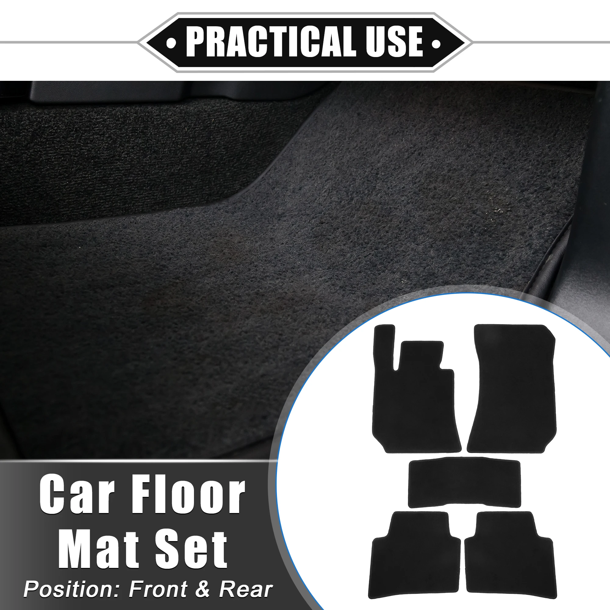 UXCELL 1 Set Auto Floor Mats for Mercedes Benz E Class 2009-2016 Front Rear Velour