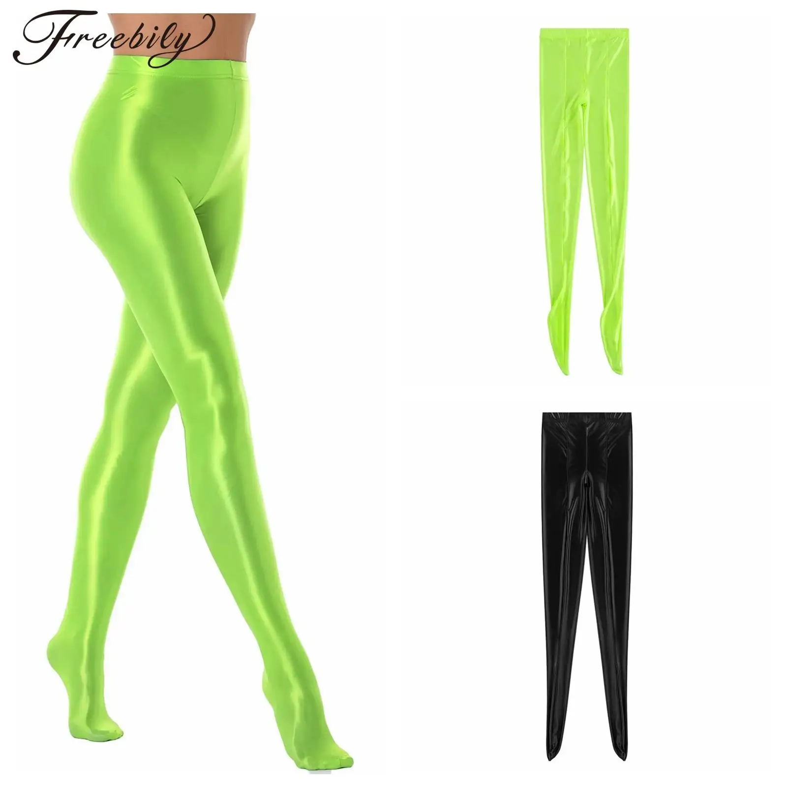 Yoga Leggings Fashion Womens Glossy Pantyhose Legging Ballet Dance Pants Legins Training Fitness Workout Sports Trousers Tights