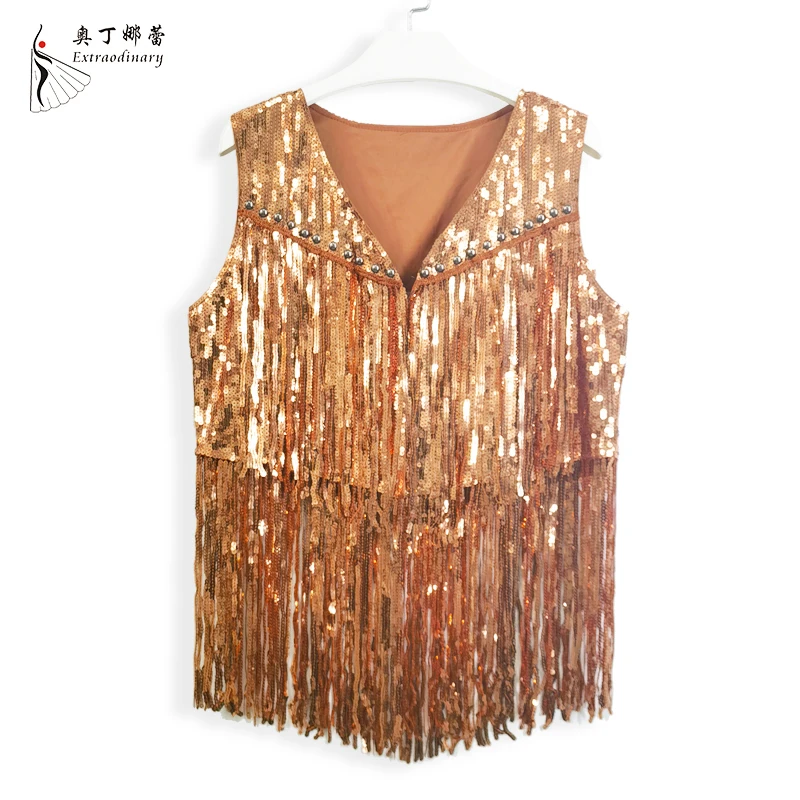 Women Fashion Solid Casual Vest Sequin Vest Denim Style Cardigan Vest Bartender Vest for Women