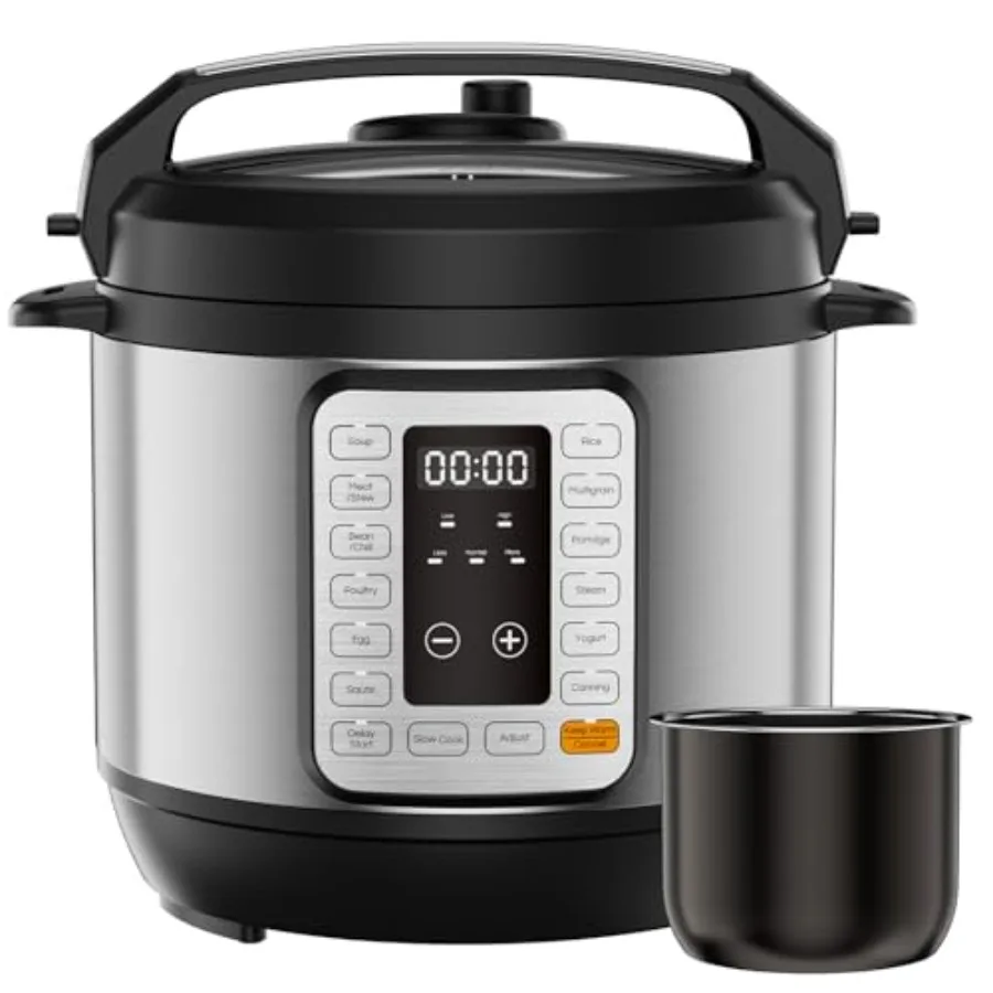 

Мультиварка-скороварка электрическая 16-в-1, 6QT, программируемая, с 12 предустановленными программами, для супов, приготовления на пару, йогурта и многого другого, с керамической чашей