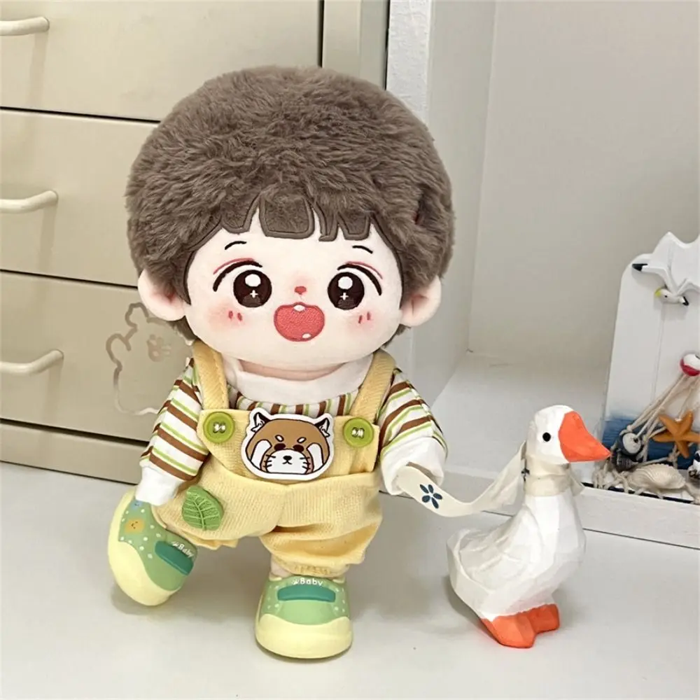 원피스 면 인형 의류 점프수트, DIY 의류, 동물 후드, 서스펜더 바지, 사랑스러운 미니, 20cm, 1 세트