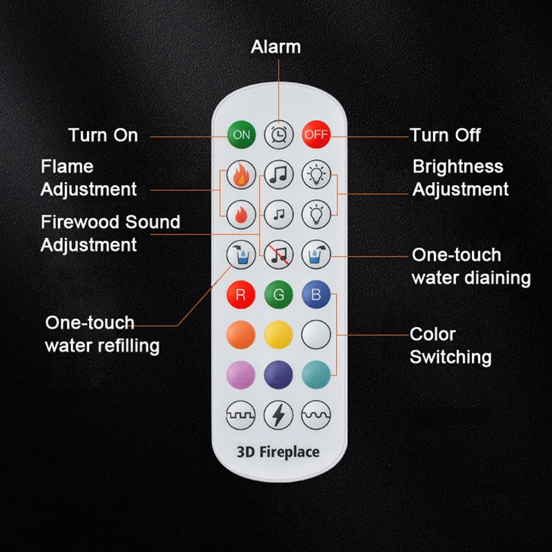 Perapian atomisasi simulasi nyala api dekorasi TV dalam ruangan pelembap api simulasi dengan aplikasi remote control tertanam perapian elektronik uap air 3D...