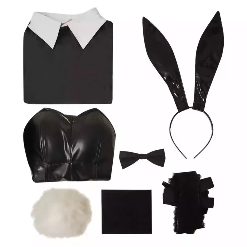Marin Kitagawa Cosplay Sexy Bunny Girl Leather Jumpsuit Uniform Halloween Carnival Suit - view 6