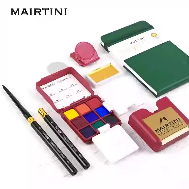 Mairtini Watercolor Paint Set Christmas Gift  Seven-piece Set DIY Holiday Watercolor Gift Box Art Supplier