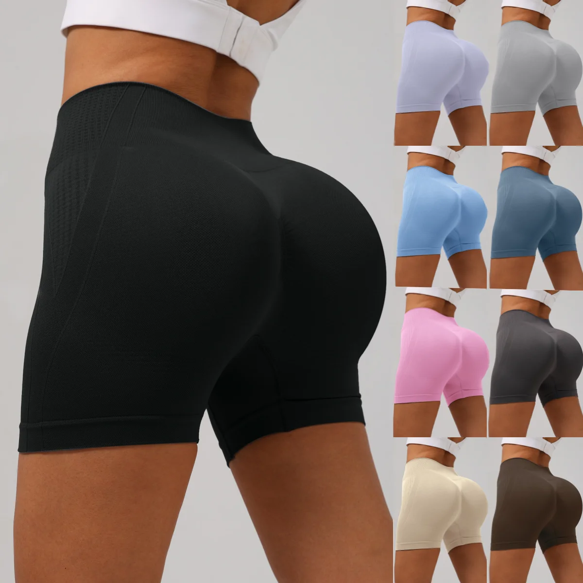 

Women's Yoga Shorts High Waist Butt Lifting Workout Fitness Tights Tummy Control Gym Running Stretched Pants Casual Sportswear