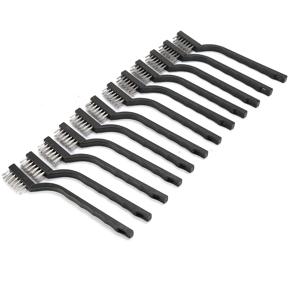 Wire Brushes Stainless Steel For Cleaning Metal Rust Removal Paint Rust Remover 12pcs Cleaning Brush Tool