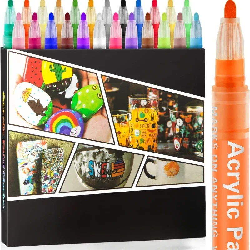 Acrylic Mark Note Number Multi Color Set DIY Children's Waterborne Colorful Acrylic Pen with Smooth Ink Output Graffiti