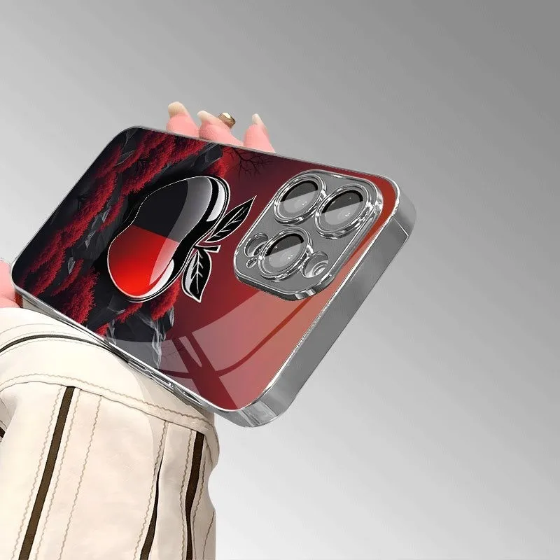 الإبداعية أسود أحمر نمط فاخر الزجاج المقسى قضية الهاتف ل Xiaomi Redmi ملاحظة 14 14c 13 12 13c 11 12c 9 برو زائد 4G 5G